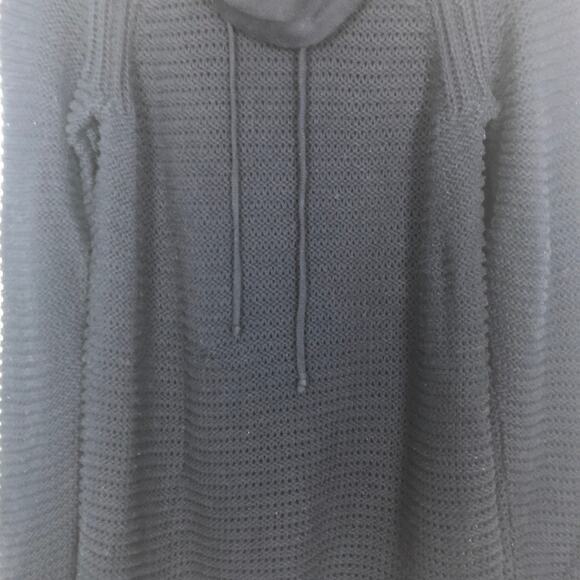 Collection L Long Line Cowl Neck Open Knit Blue Sweater Size 6 - Picture 4 of 11